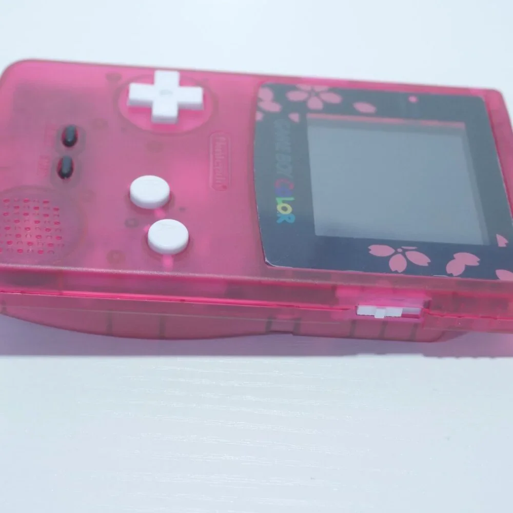 Sakura Cherry Pink Gameboy Color GBC Handheld Console w/ IPS Backlit LCD Screen